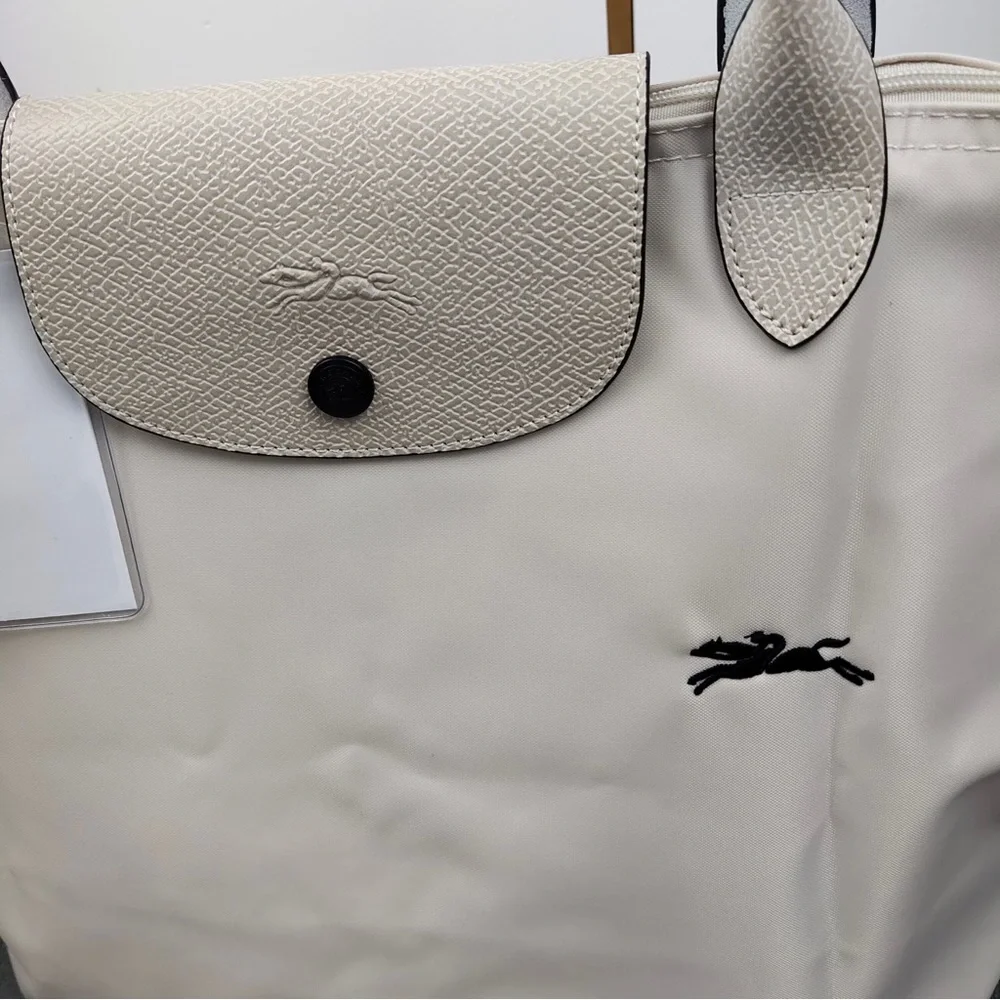 NWT Longchamp Le Pliage Original Large Shoulder Nylon Bag Tote IN OFF WHITE - Picture 5 of 11